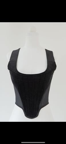 IDLEBONE Classic Black Corset Top, Black Corset in Velvet