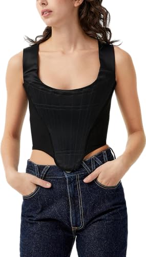 IDLEBONE Classic Black Corset Top, Black Corset in Velvet