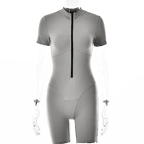 IDLEBONE Womens Corset Contour Swimsuit, Onepiece Shapewear Swim, Bodysuit Short Sleeve Romper, Full Coverage Beach