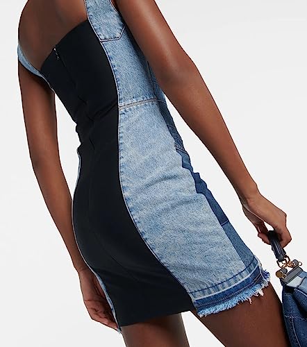 IdleBone Womens Denim Patchwork Corset Minidress